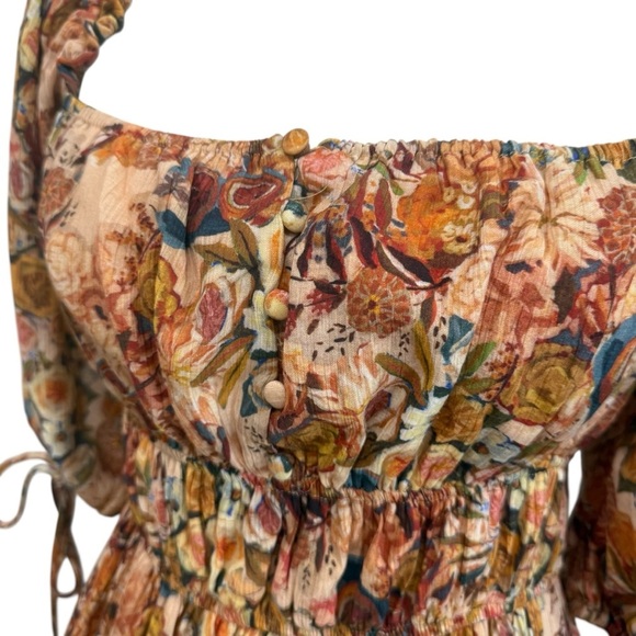 En Saison Women's Medium Candela Floral Square-Neck Ruffle-Tier Midi Dress NWT - Picture 8 of 16